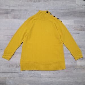 Anthropologie Margarita Button Shoulder Plush Mock Turtleneck Sweater Medium